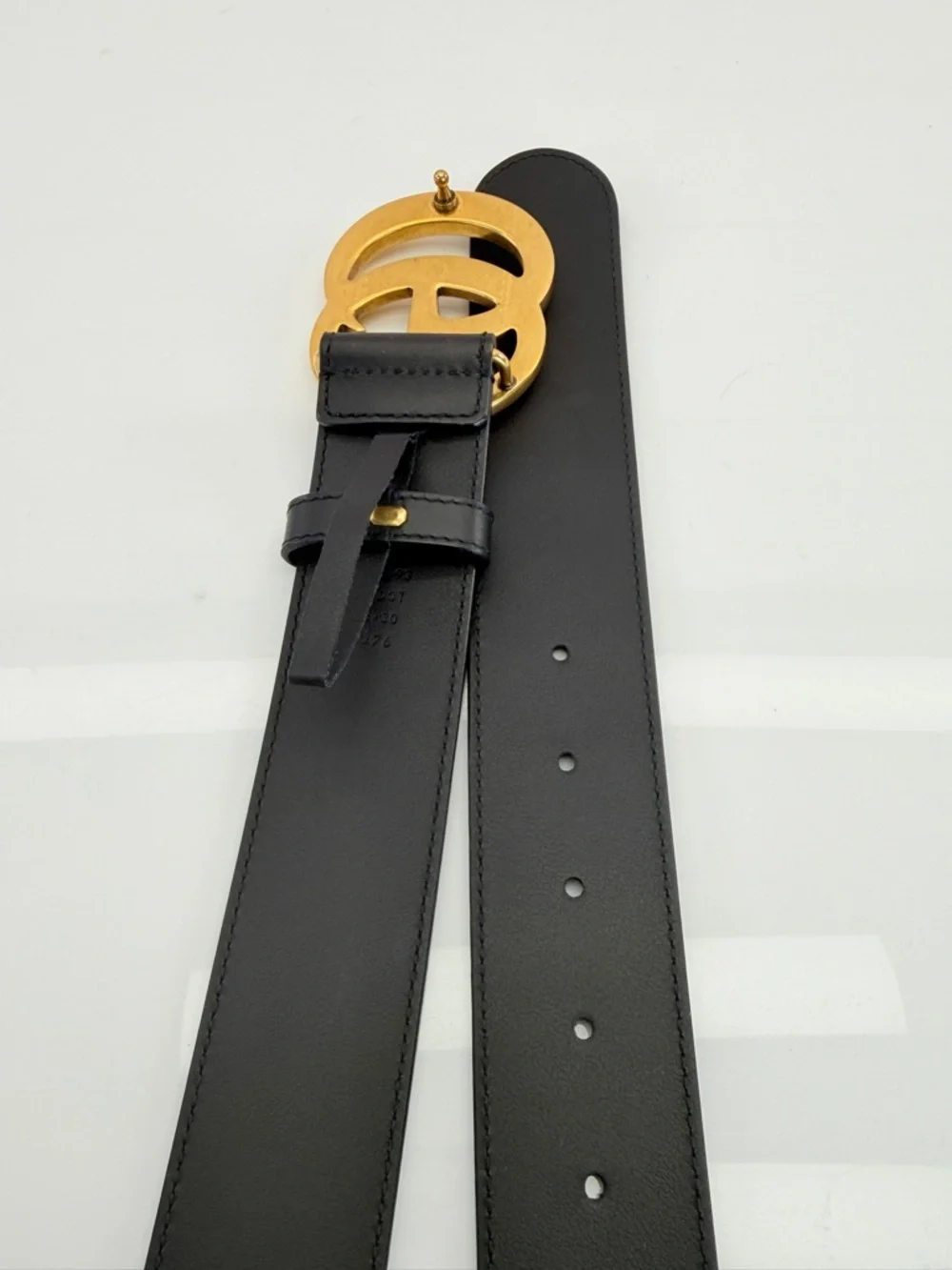 Gucci 2015 Re Edition Wide Leather Belt Gg Double Marmont Black 400593 75/30